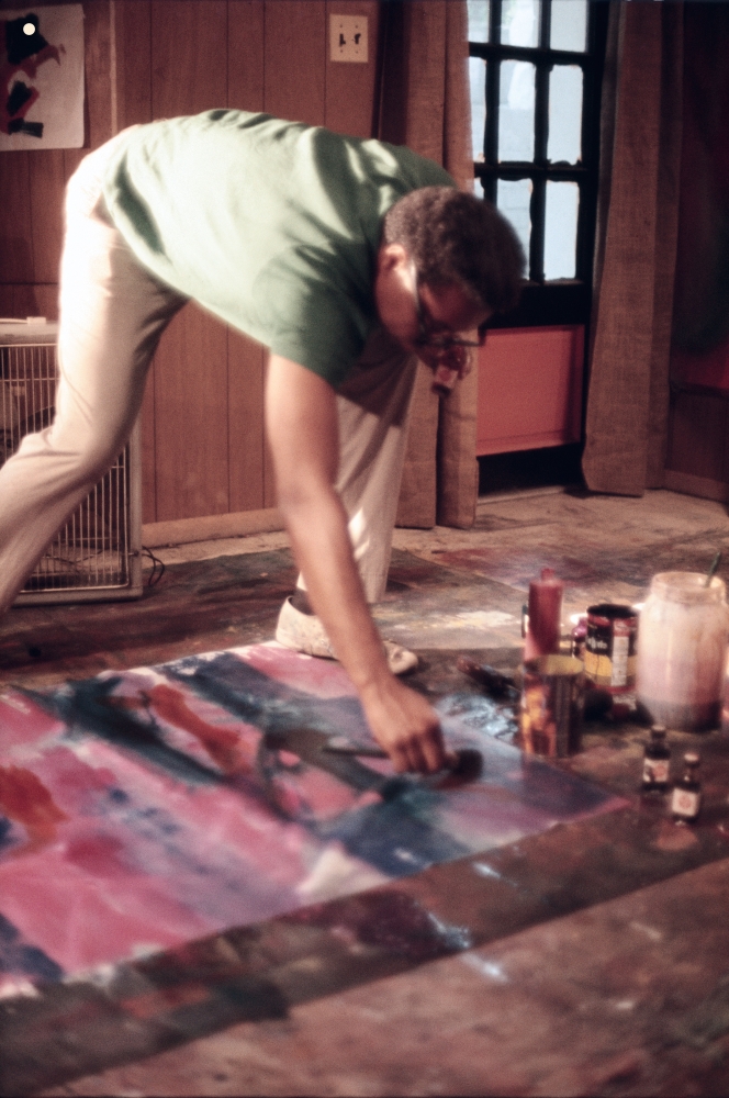 Kenneth V. Young working in his studio.