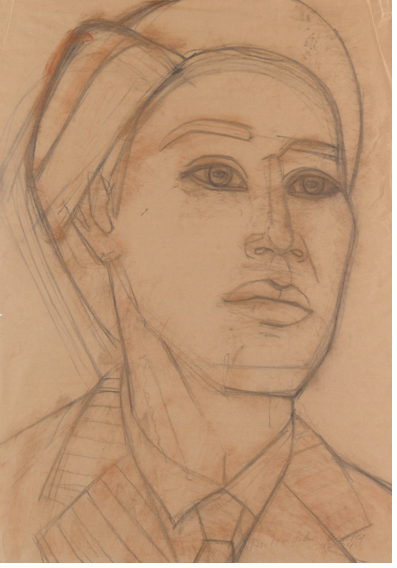 Hiroshi (Cartoon), 1979
Charcoal and ochre chalk on brown wove paper
Private collection

&nbsp;